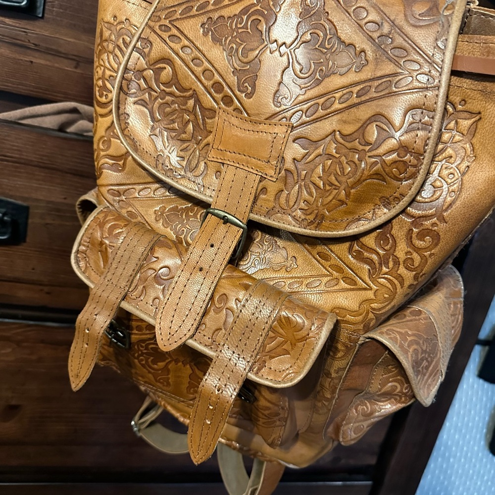 Leather backpack